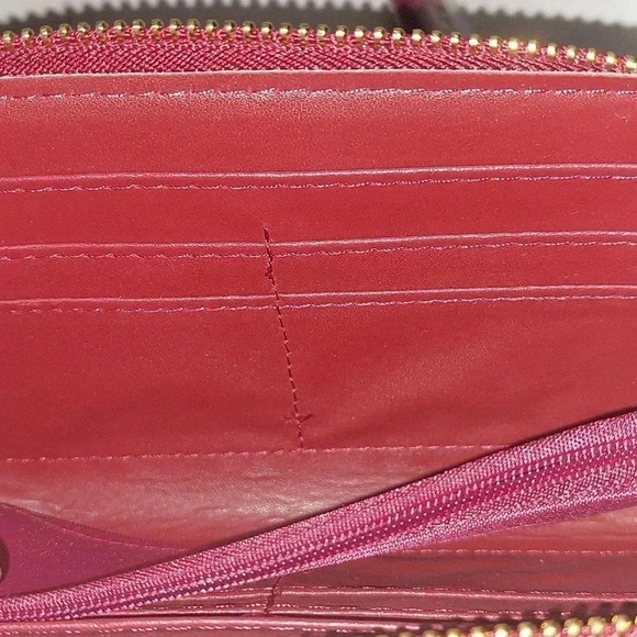 NWT BADGLEY MISCHKA Long Maroon Wallet with Phone Pocket with Wristlet - Picture 10 of 10